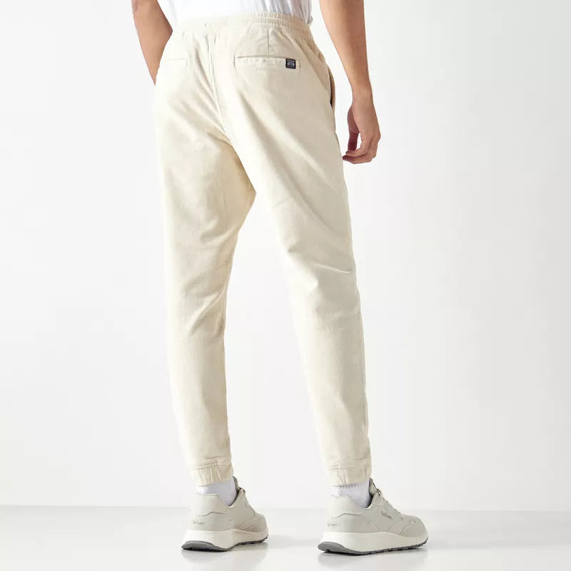 Ribbed Joggers with Drawstring Closure and Pockets